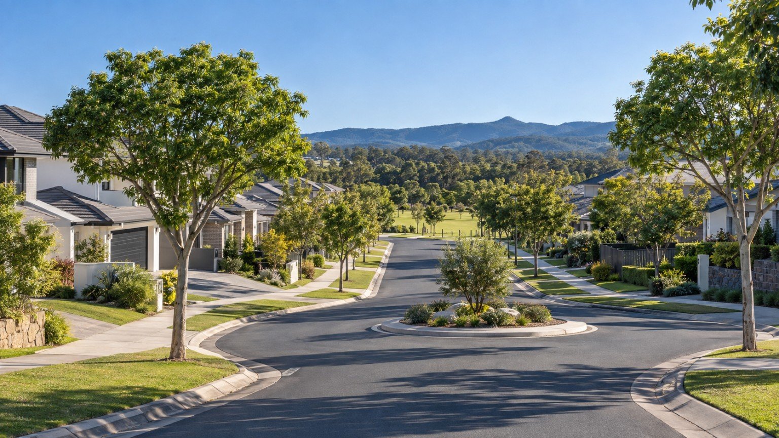 Established Ipswich-corridor suburb with modern homes and landscaped streets