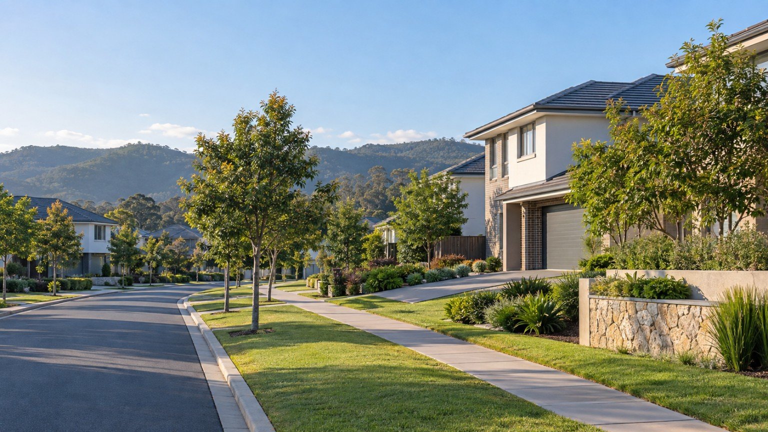 Contemporary detached homes on landscaped streets in a master-planned community west of Brisbane