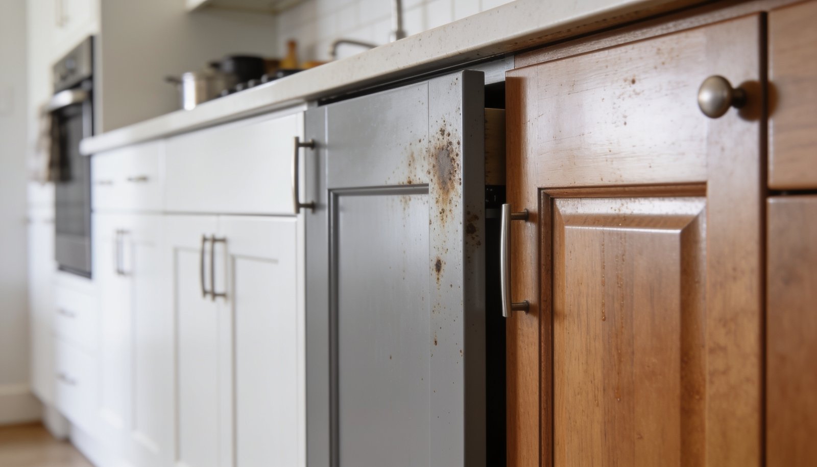 How to remove grease from kitchen cupboard doors