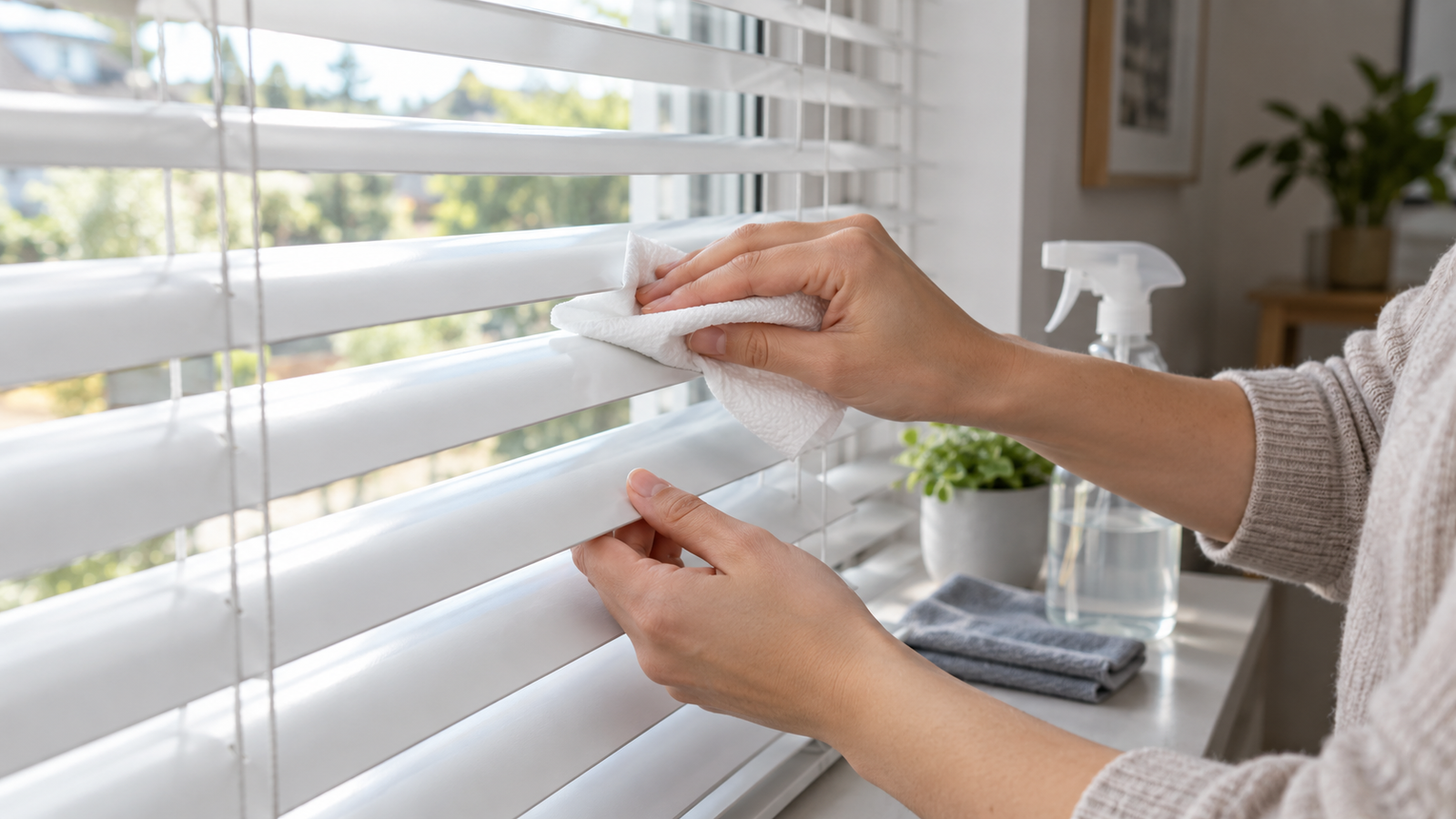 cleaning venetian blinds