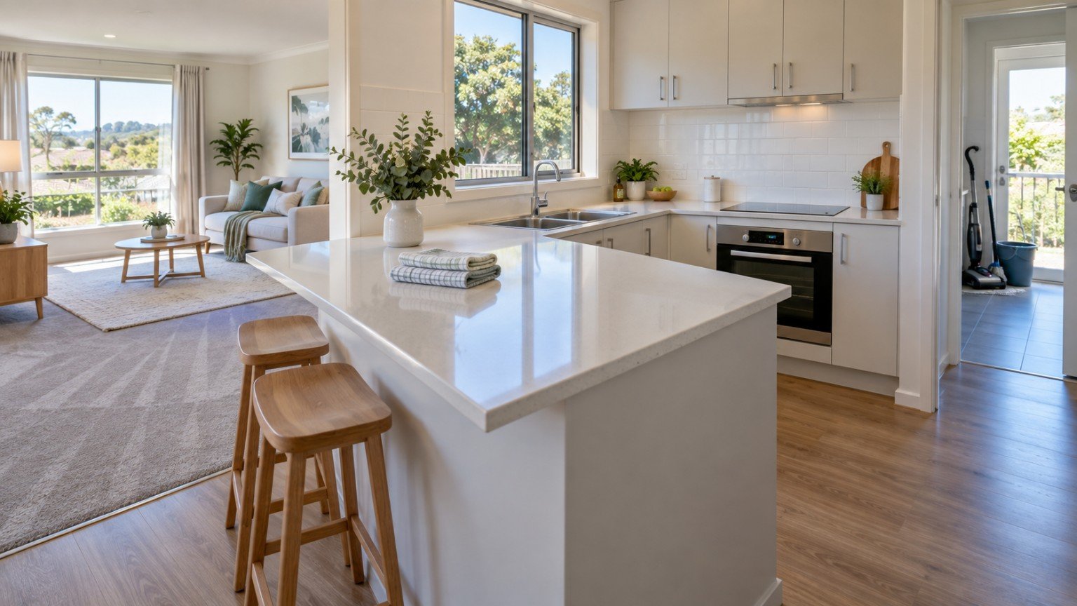 Rental home cleaned and tidy ahead of a routine inspection