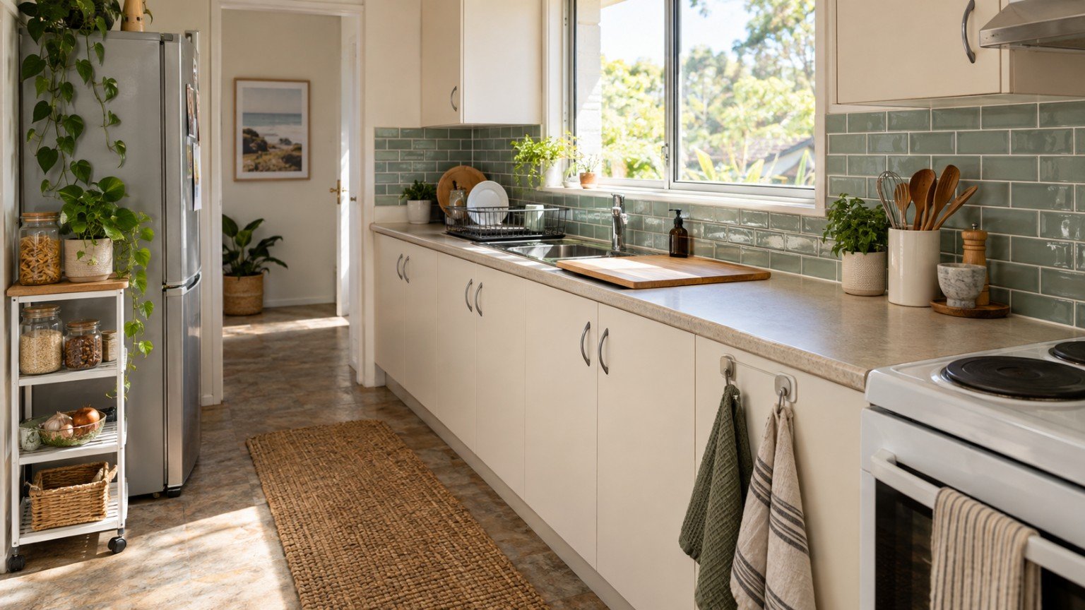 Rental kitchen updated with removable, non-permanent improvements