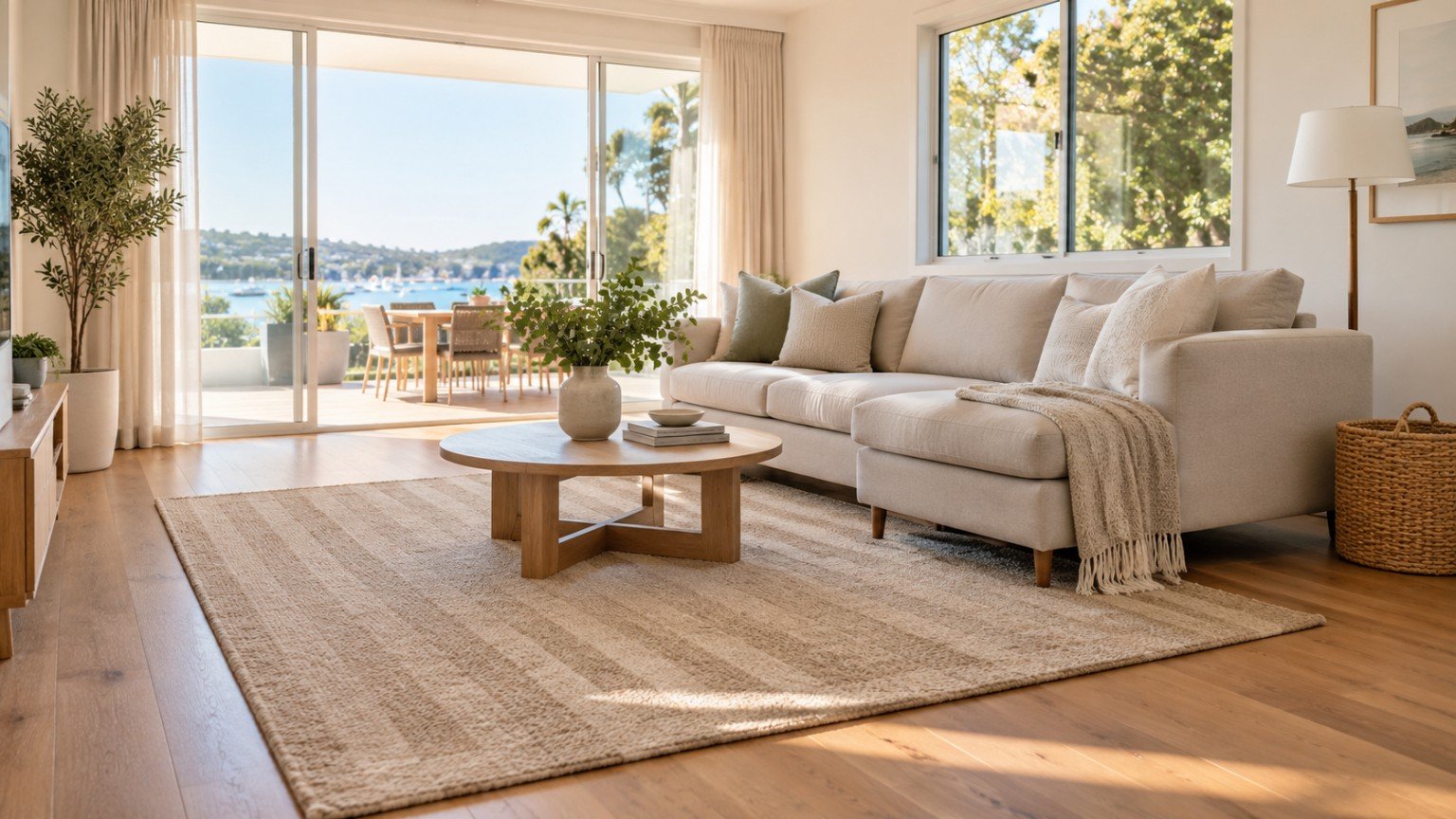 Living room being decluttered and tidied ahead of a rental inspection