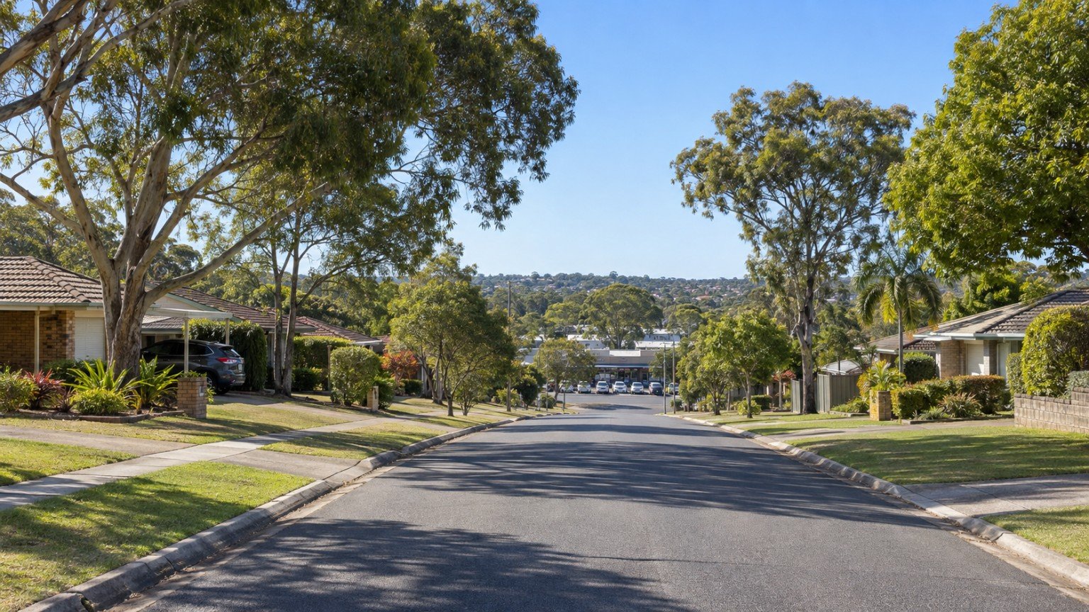 Established Logan suburb with leafy streets and a low-rise commercial centre nearby