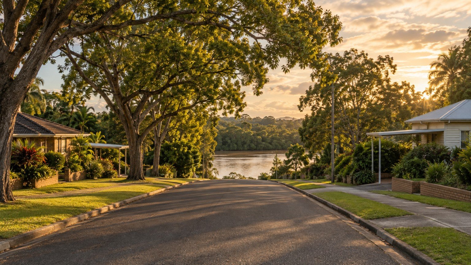 Established riverside Logan suburb with family homes and mature trees