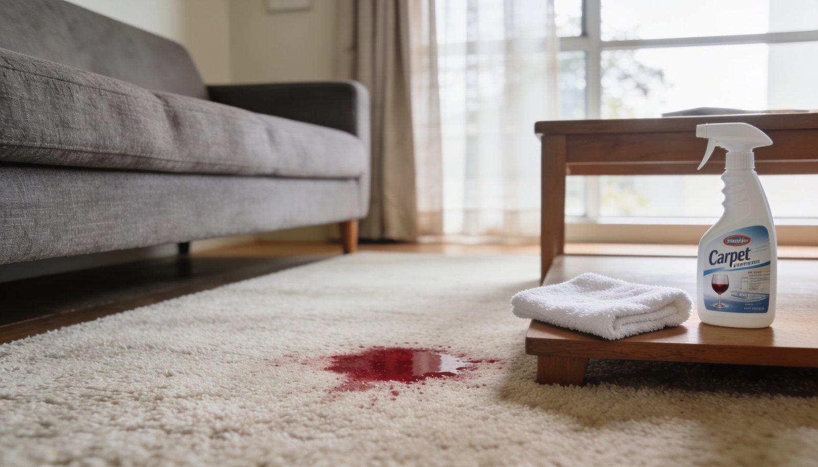 How to get red wine out of a carpet