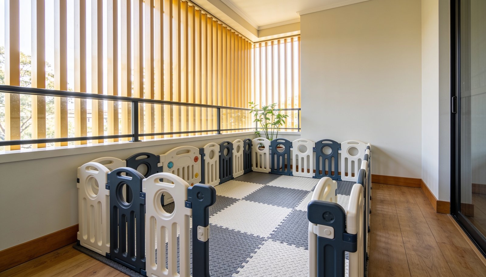 How to set up a safe play space on a balcony